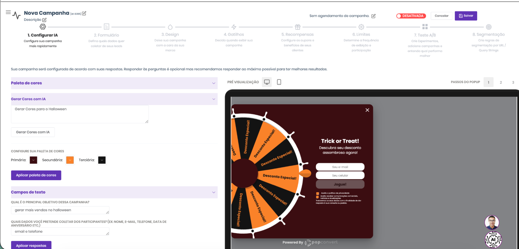 AI Agent — configuração automática de campanhas com Inteligência Artificial