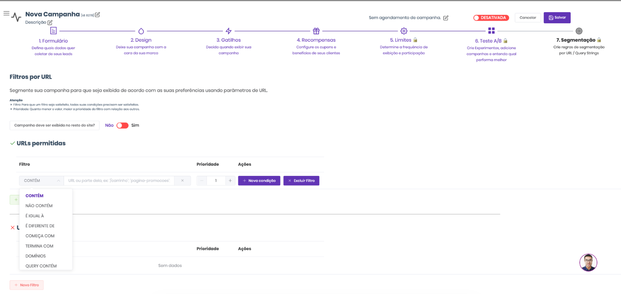 Advanced Segmentation — URL-based display rules