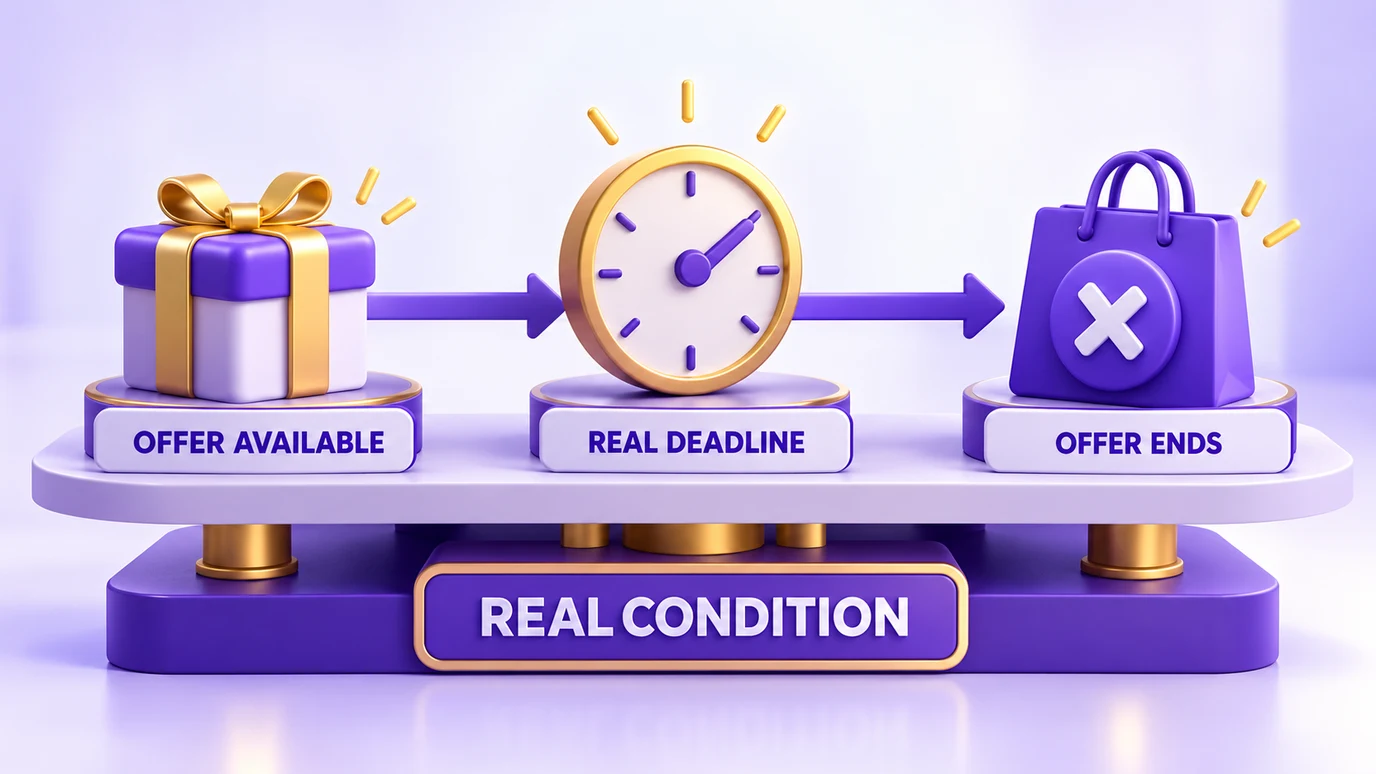 How a real condition supports a limited-time offer