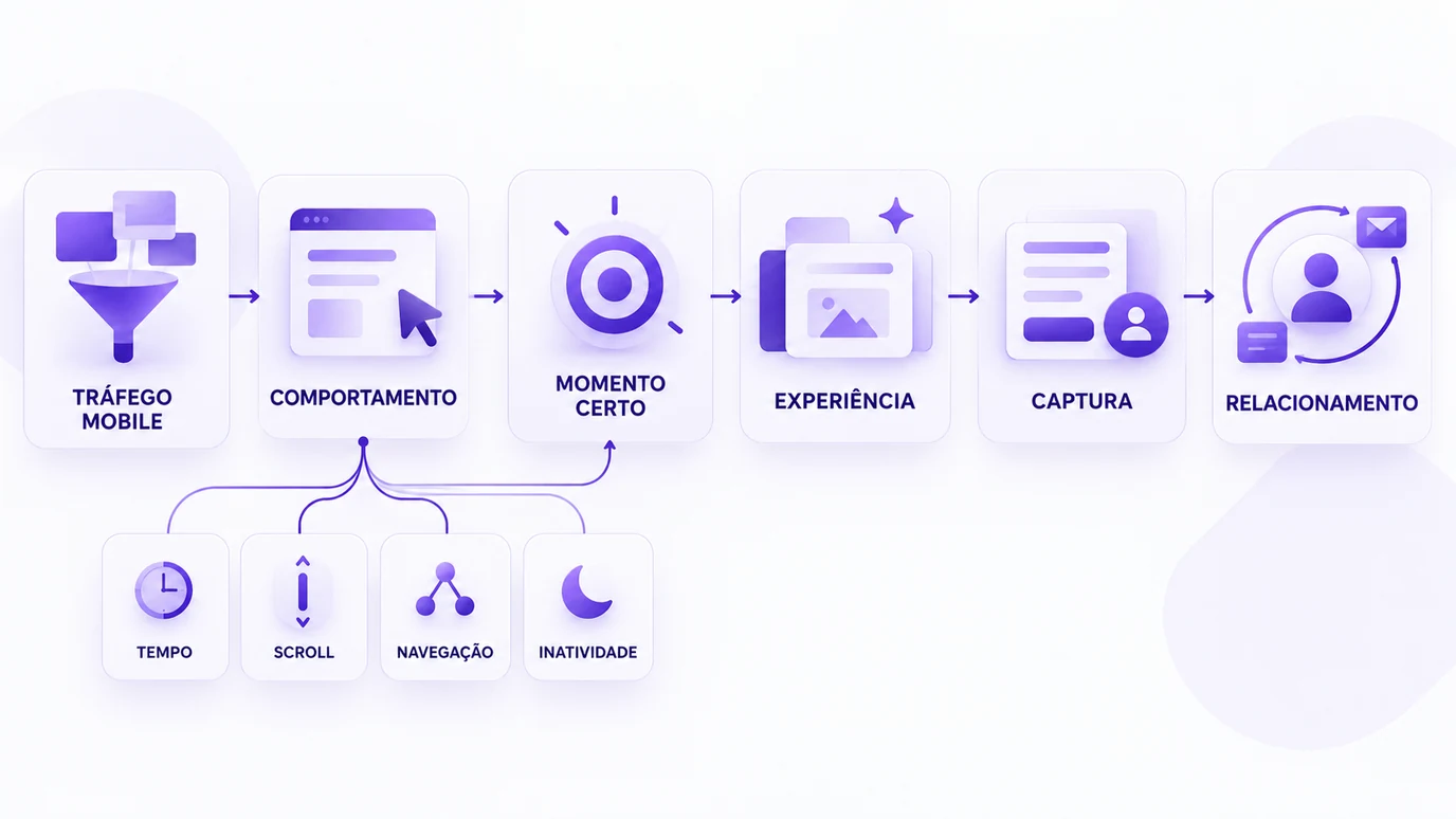 Fluxo de estratégia de captura mobile baseado em comportamento e momento de exibição