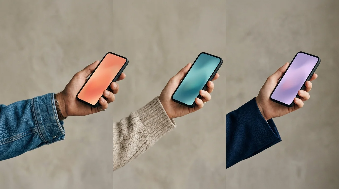 Ilustração editorial representando diferentes visitantes recebendo experiências digitais diferentes ao mesmo tempo