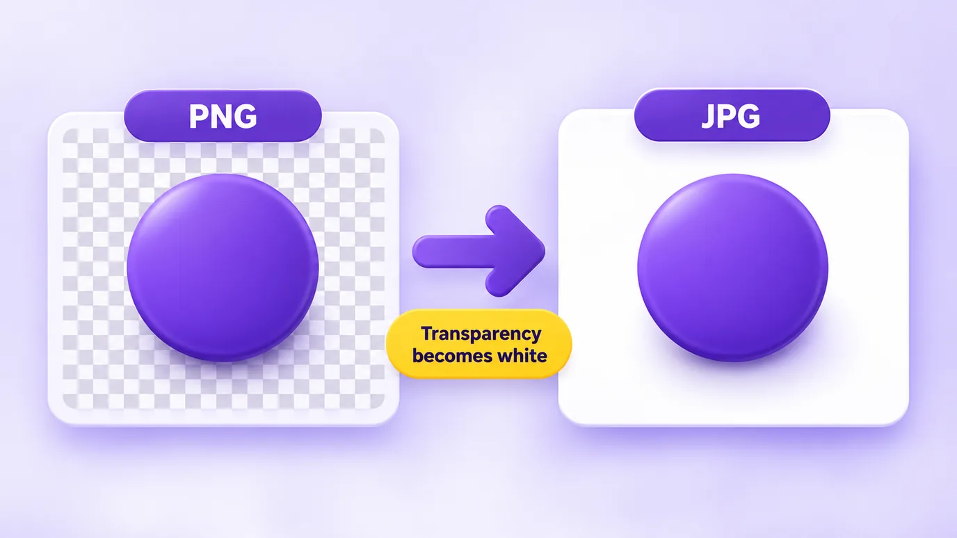 When a PNG with transparency is converted to JPG, the transparent areas become white