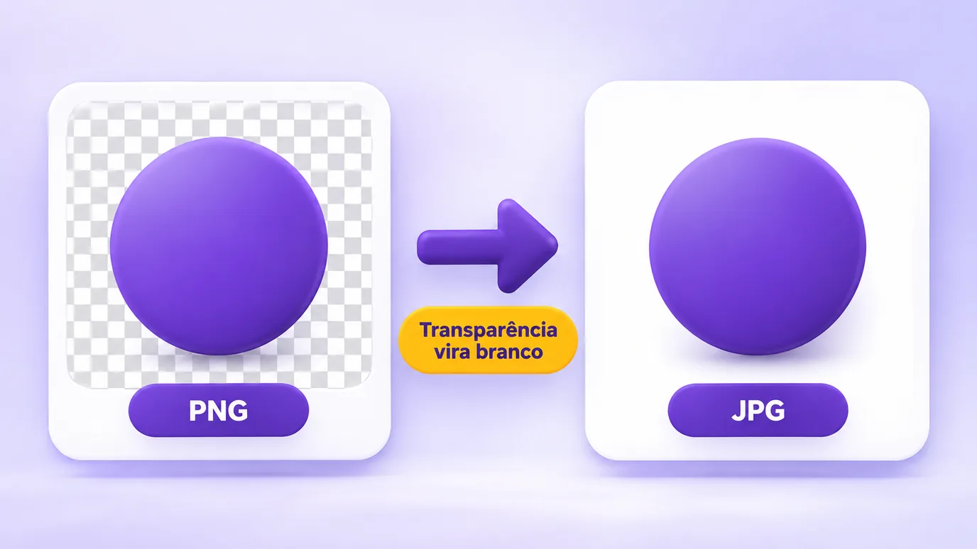 Ao converter um PNG com transparência para JPG, as áreas transparentes ficam brancas