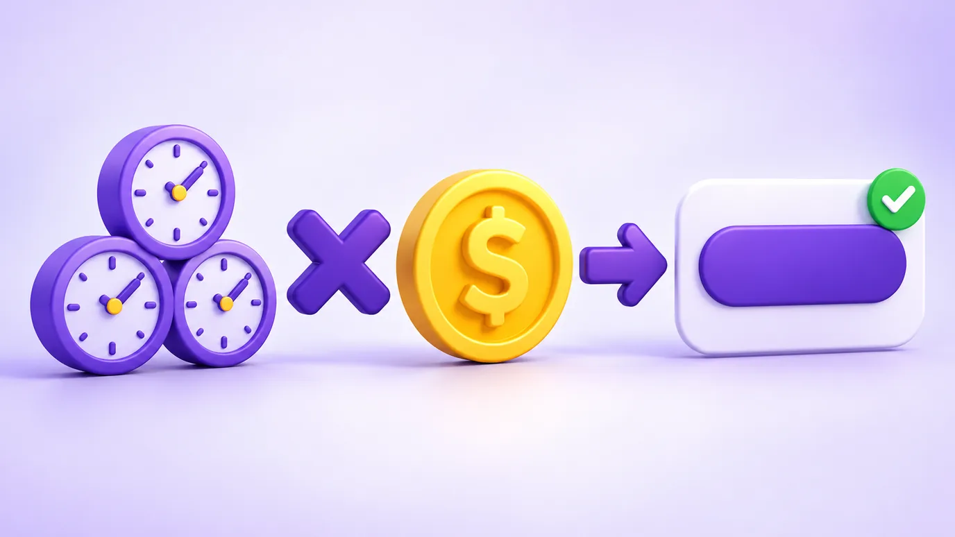 Hours added up and multiplied by the hourly rate to reach the amount to bill