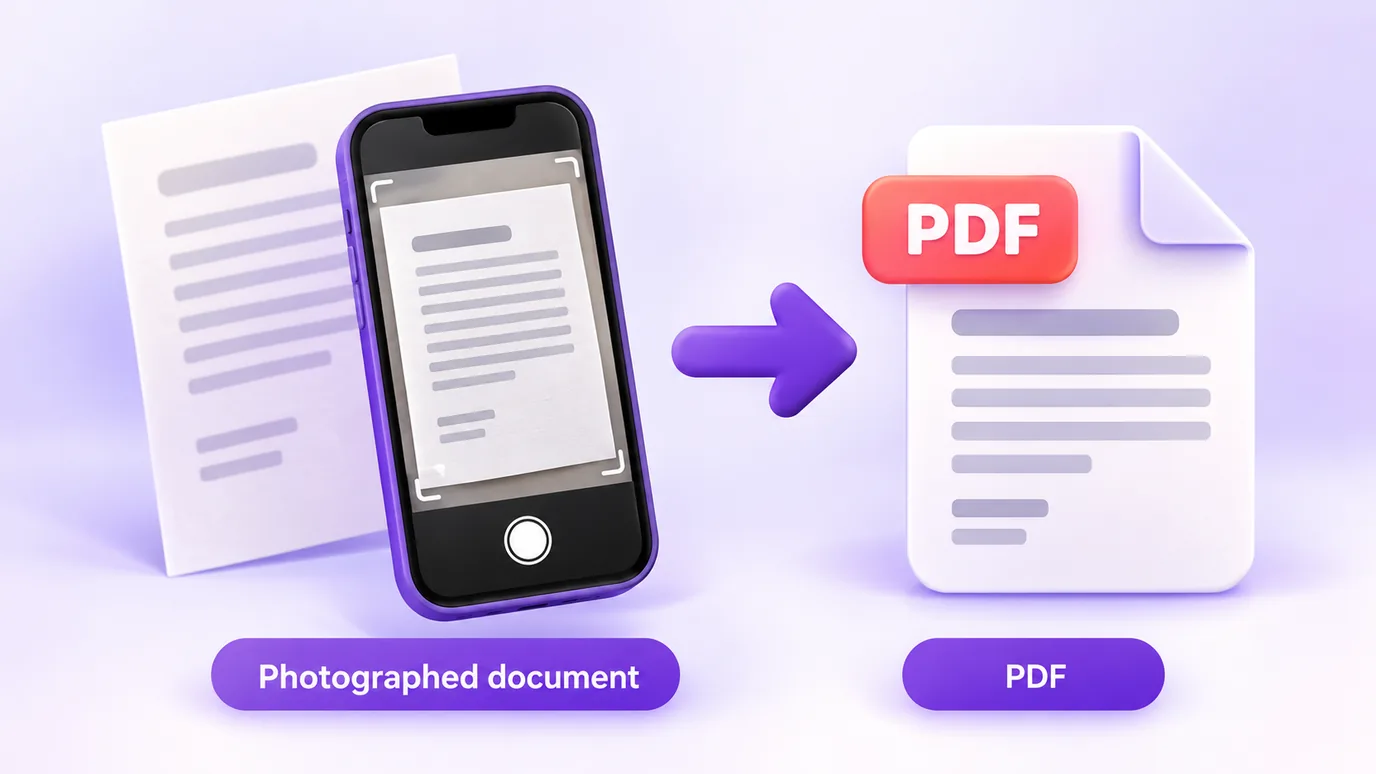 A document photographed with a phone turned into a PDF
