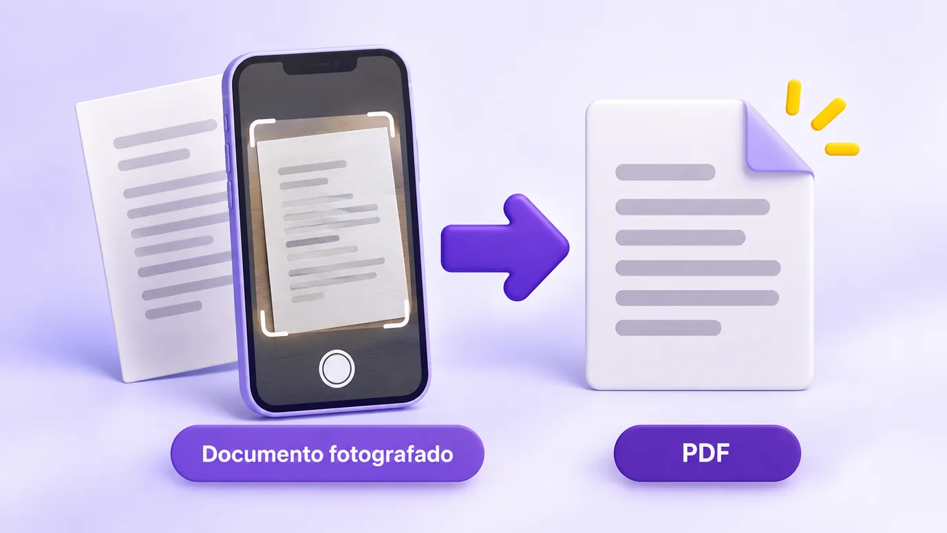 Um documento fotografado com o celular convertido em PDF