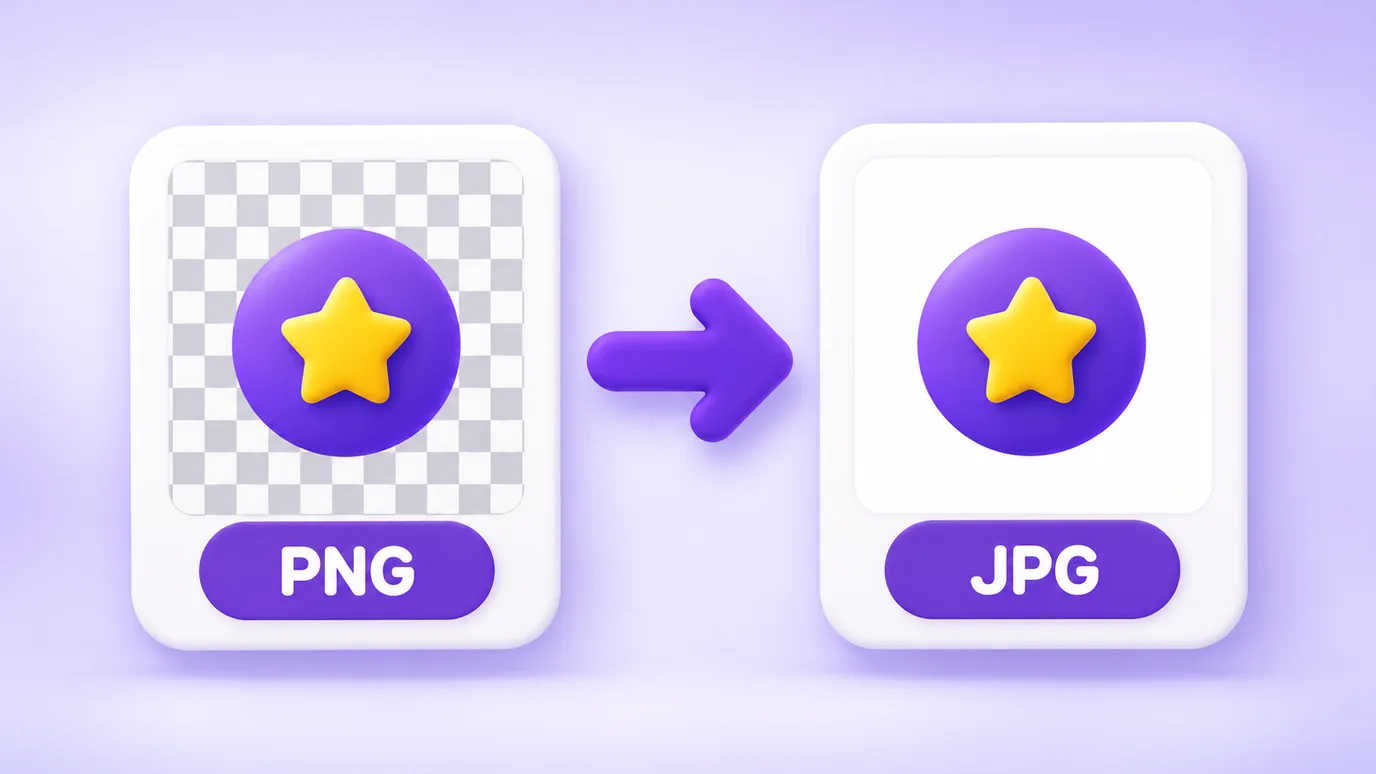A PNG with a transparent background converted to JPG: transparency becomes a white background