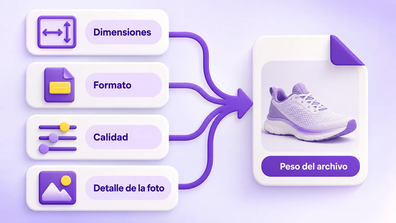 Cuatro factores que determinan el peso de una imagen: dimensiones, formato, calidad y detalle de la foto