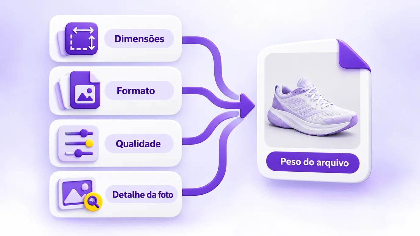 Quatro fatores que determinam o peso de uma imagem: dimensões, formato, qualidade e detalhe da foto