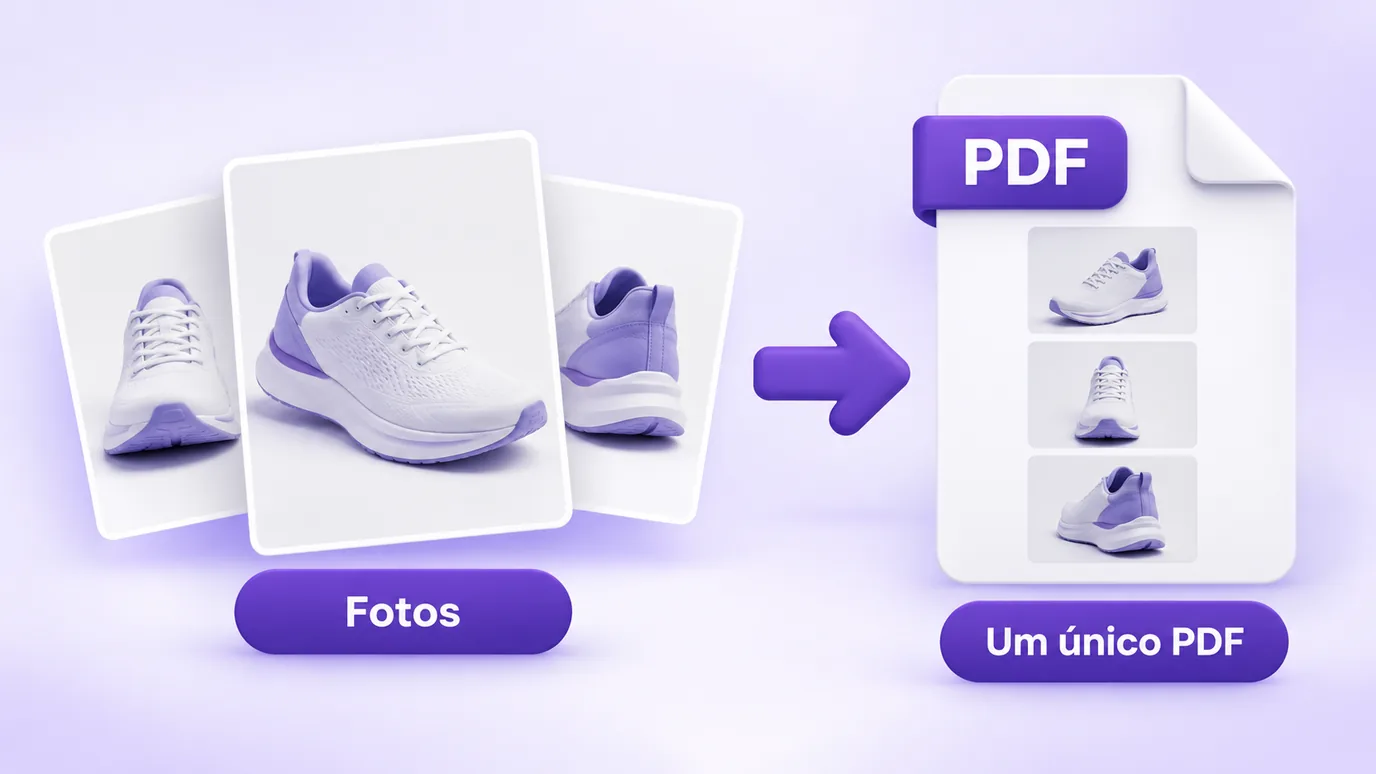 Várias fotos reunidas em um único PDF, uma por página