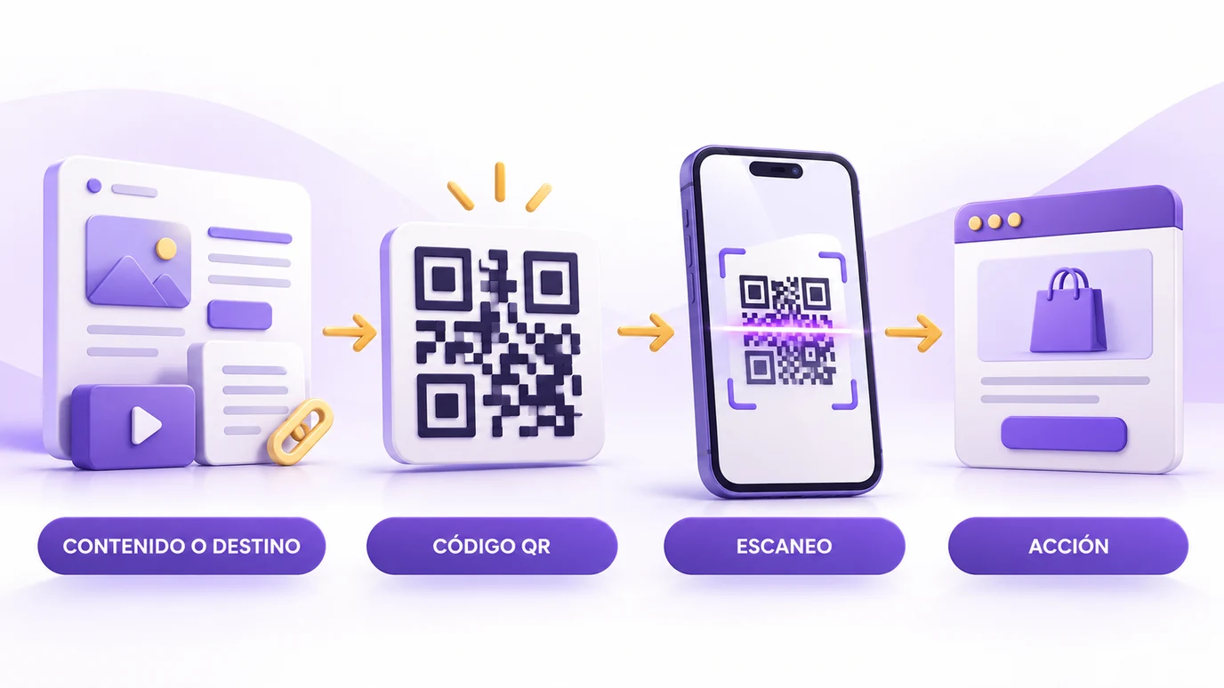 Cómo funciona un código QR desde el contenido hasta la acción