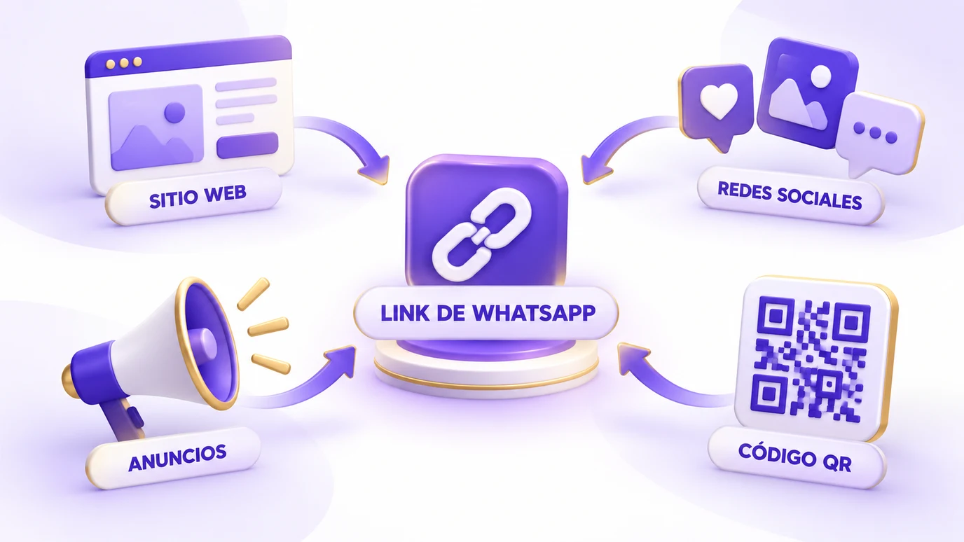 Lugares donde puedes utilizar un link de WhatsApp: sitio web, redes sociales, anuncios y código QR
