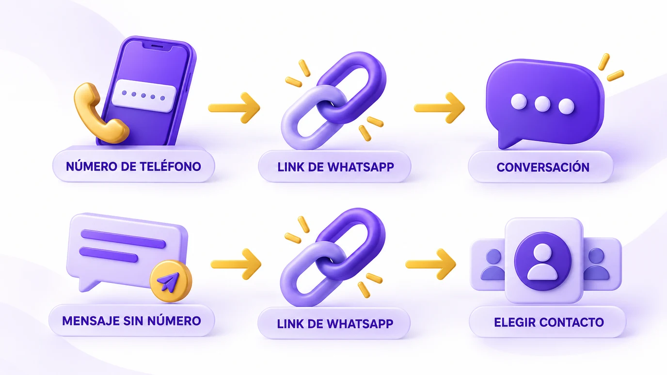 Dos formas de crear un link de WhatsApp: con número de teléfono o solo con mensaje