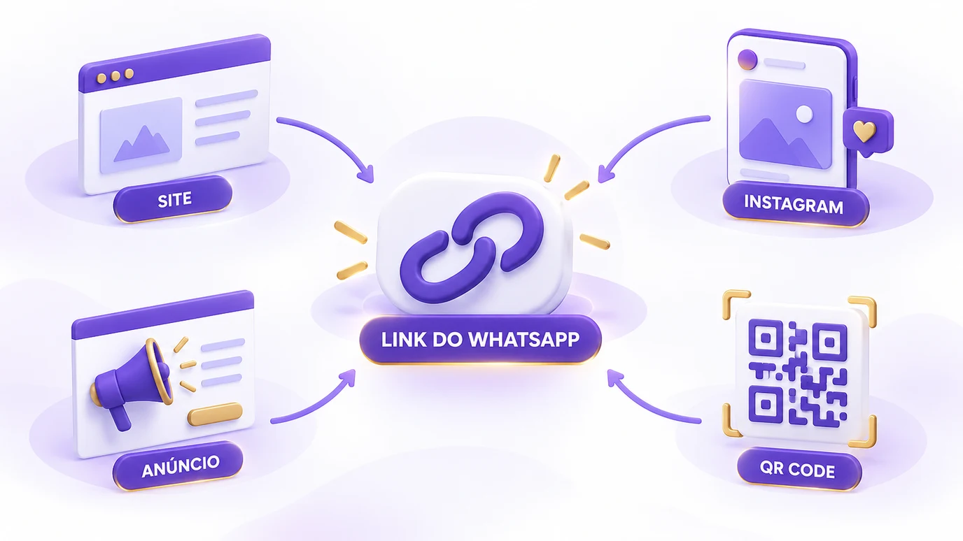 Principais lugares para usar um link do WhatsApp: site, Instagram, anúncio e QR Code